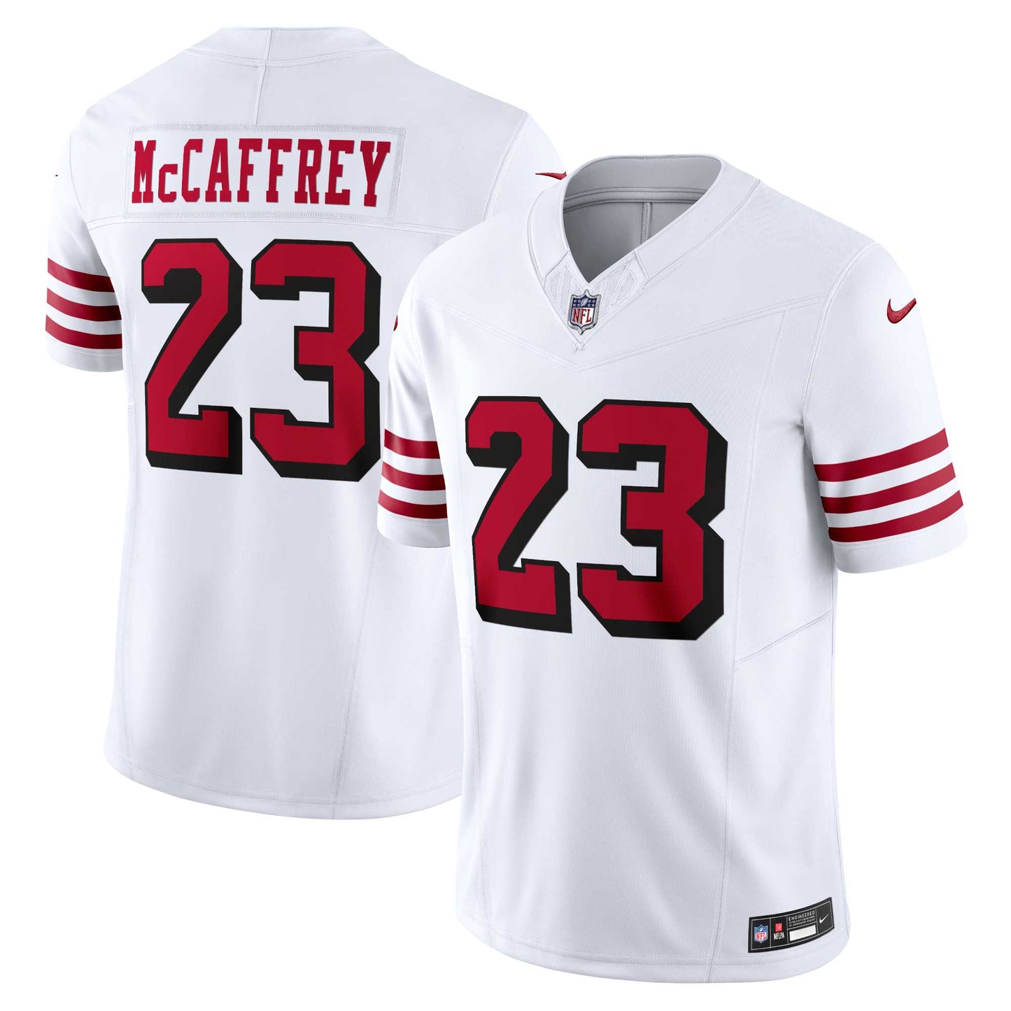 Christian McCaffrey San Francisco 49ers Vapor F.U.S.E. Limited 2nd Alternate Jersey - White football jersey product view 1