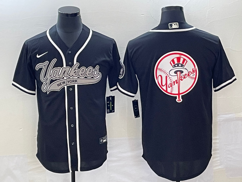 Men's New York Yankees Black Replica Team Jersey Joint Edition baseball jersey product view 1