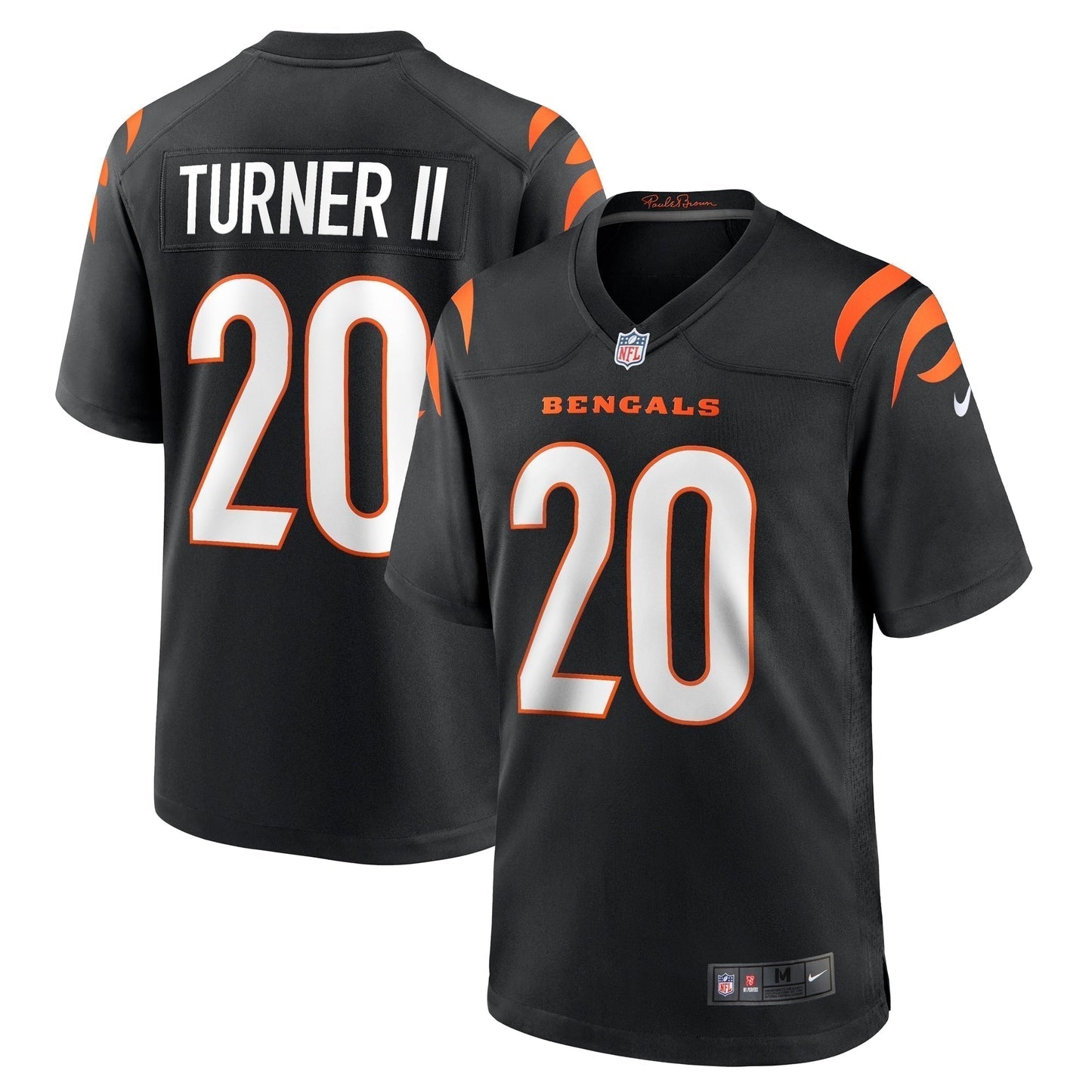 DJ Turner Cincinnati Bengals Team Game Jersey - Black football jersey product view 1