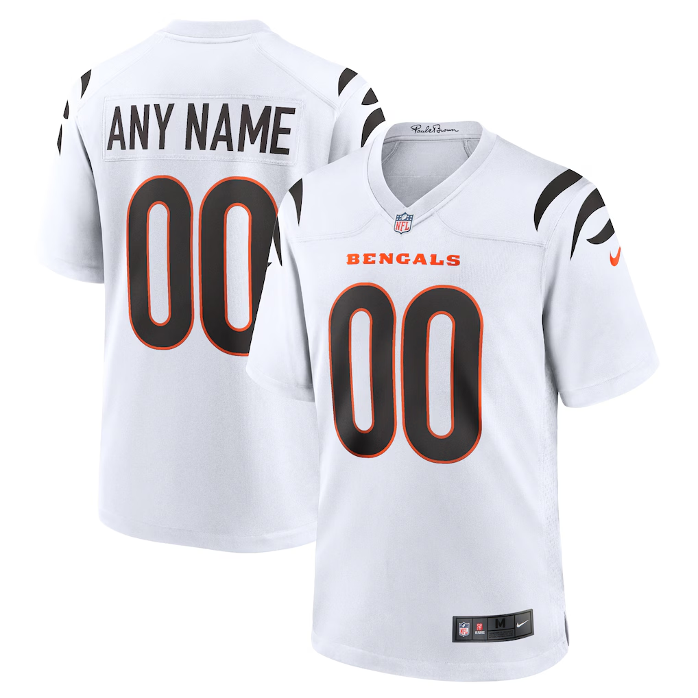 Men's Cincinnati Bengals White Game Custom Jersey football jersey product view 1