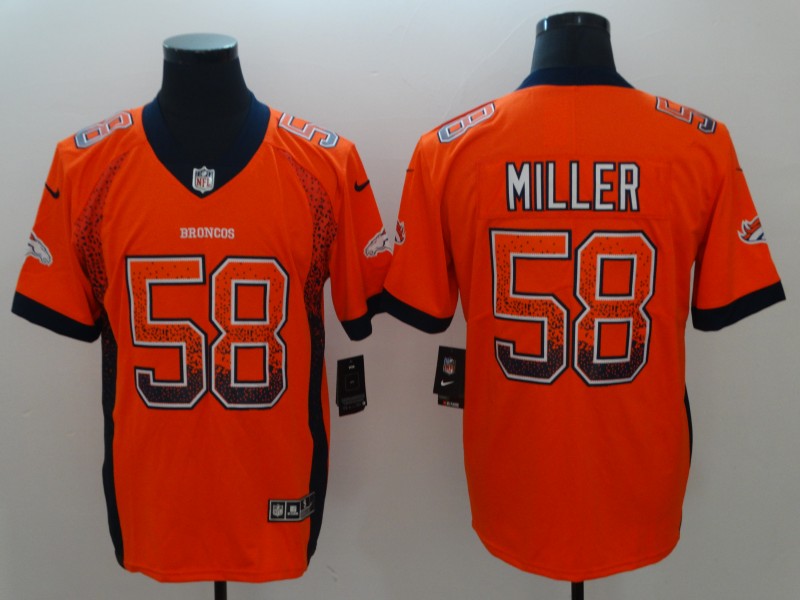 Men's Denver Broncos Von Miller #58 Orange Authentic Game Jersey1 football jersey product view 1