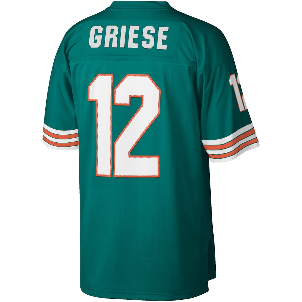 M.Dolphins #12 Bob Griese Aqua Legacy Replica Jersey football jersey product view 1