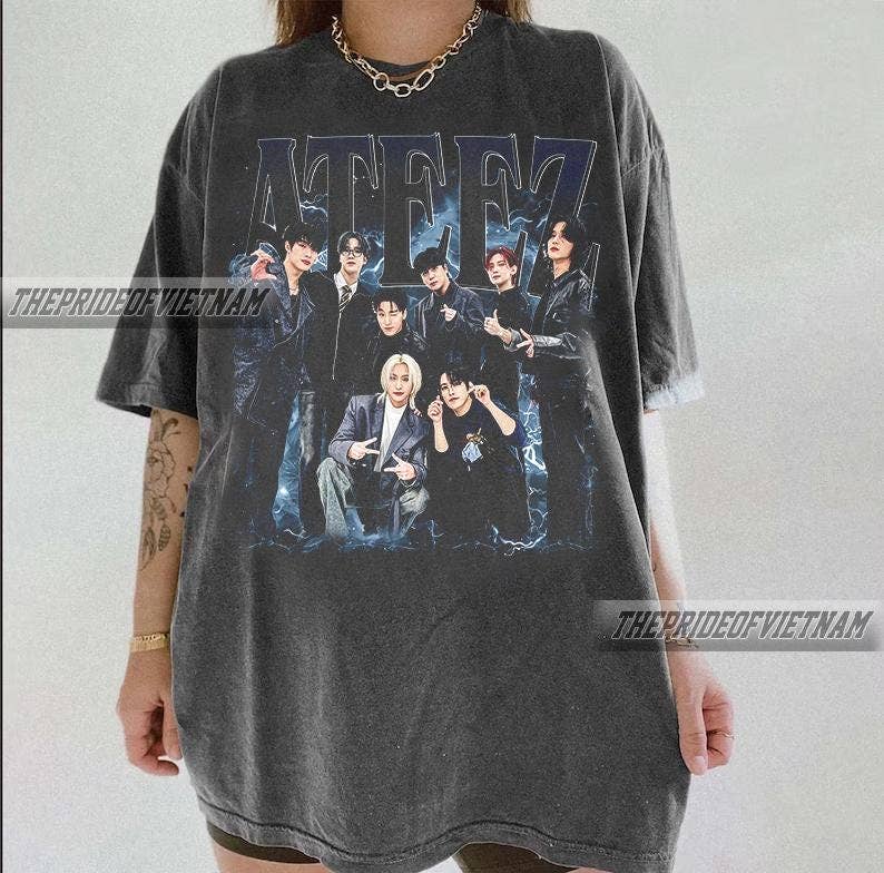 Vintage 90S Bootleg Style Ateez T-Shirt Retro Kpop T-Shirt Unisex T-shirt, Sweatshirt, Hoodie, Long Sleeve Tee - T-Shirt, Sweatshirt, Hoodie
