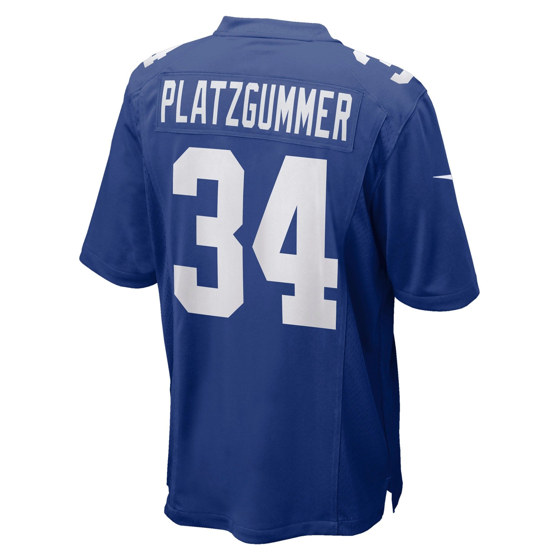 Sandro Platzgummer New York Giants Game Jersey - Royal football jersey product view 3