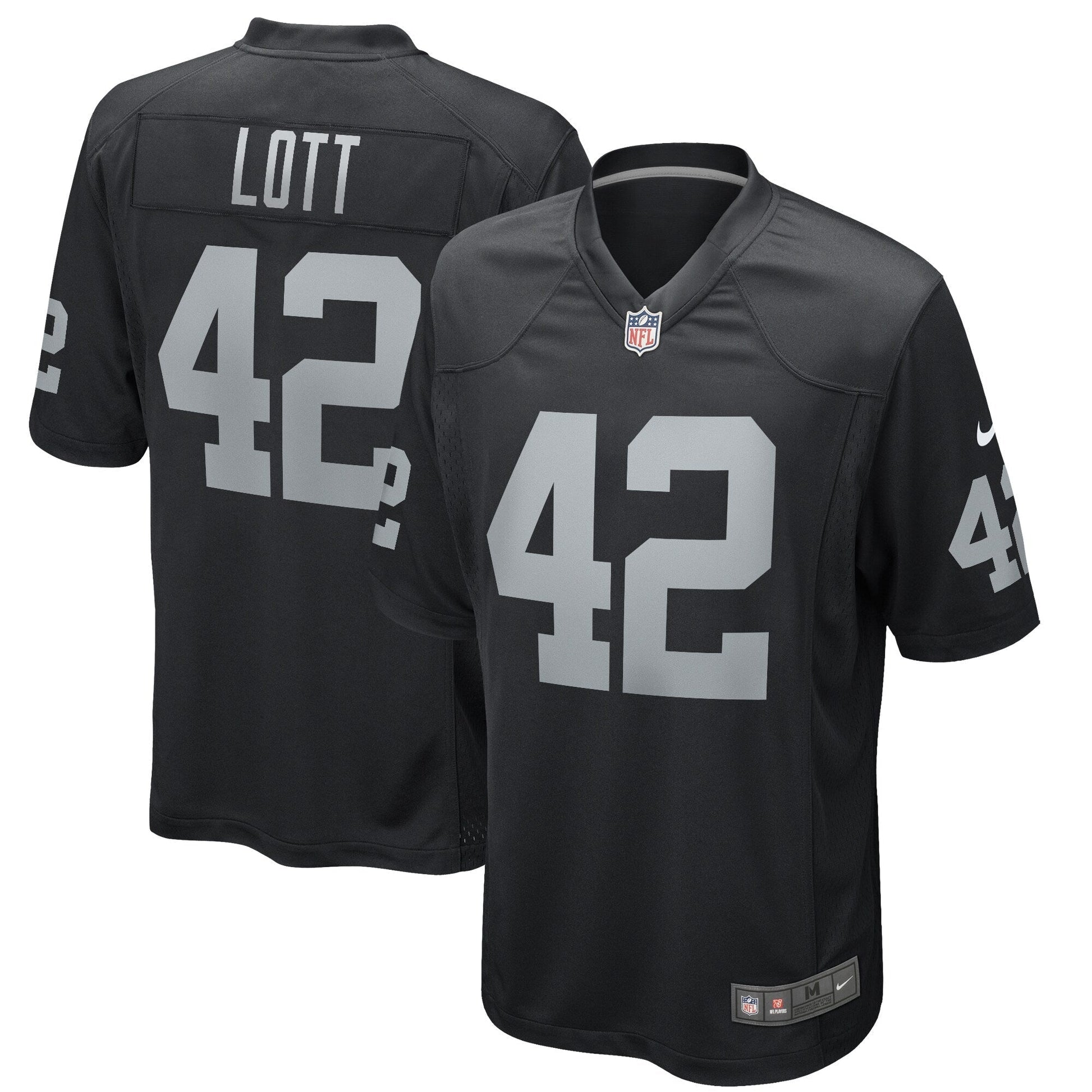 Ronnie Lott Las Vegas Raiders Game Retired Jersey - Black football jersey product view 1