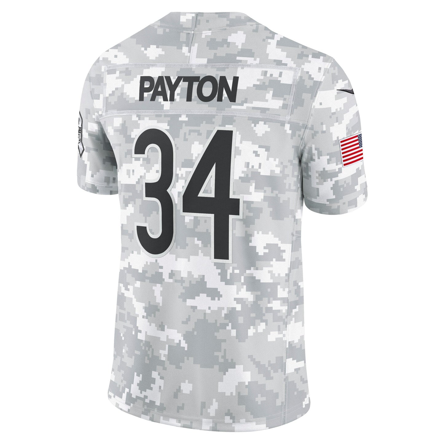 Walter Payton Chicago Bears 2024 Salute to Service Retired Limited Jersey - Arctic Camo football jersey product view 3