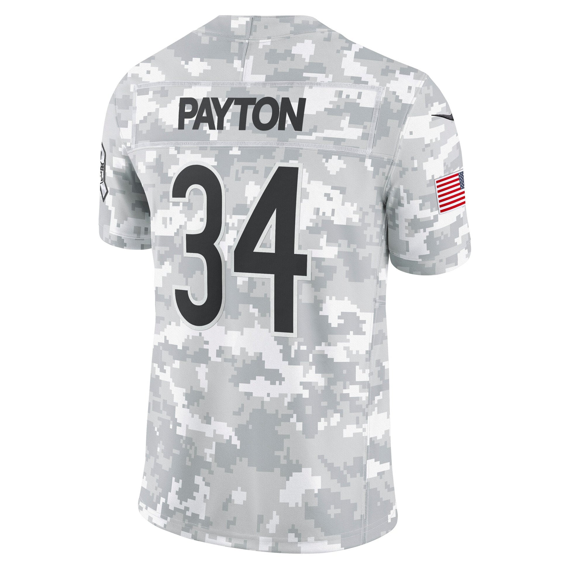 Walter Payton Chicago Bears 2024 Salute to Service Retired Limited Jersey - Arctic Camo football jersey product view 3