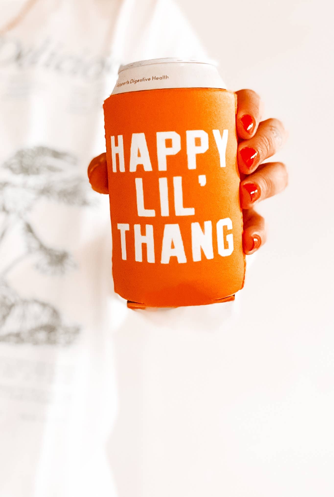 Happy Lil Thang Can Cooler, Drink Sleeve - Orange Unisex T-shirt, Sweatshirt, Hoodie, Long Sleeve Tee - T-Shirt, Sweatshirt, Hoodie
