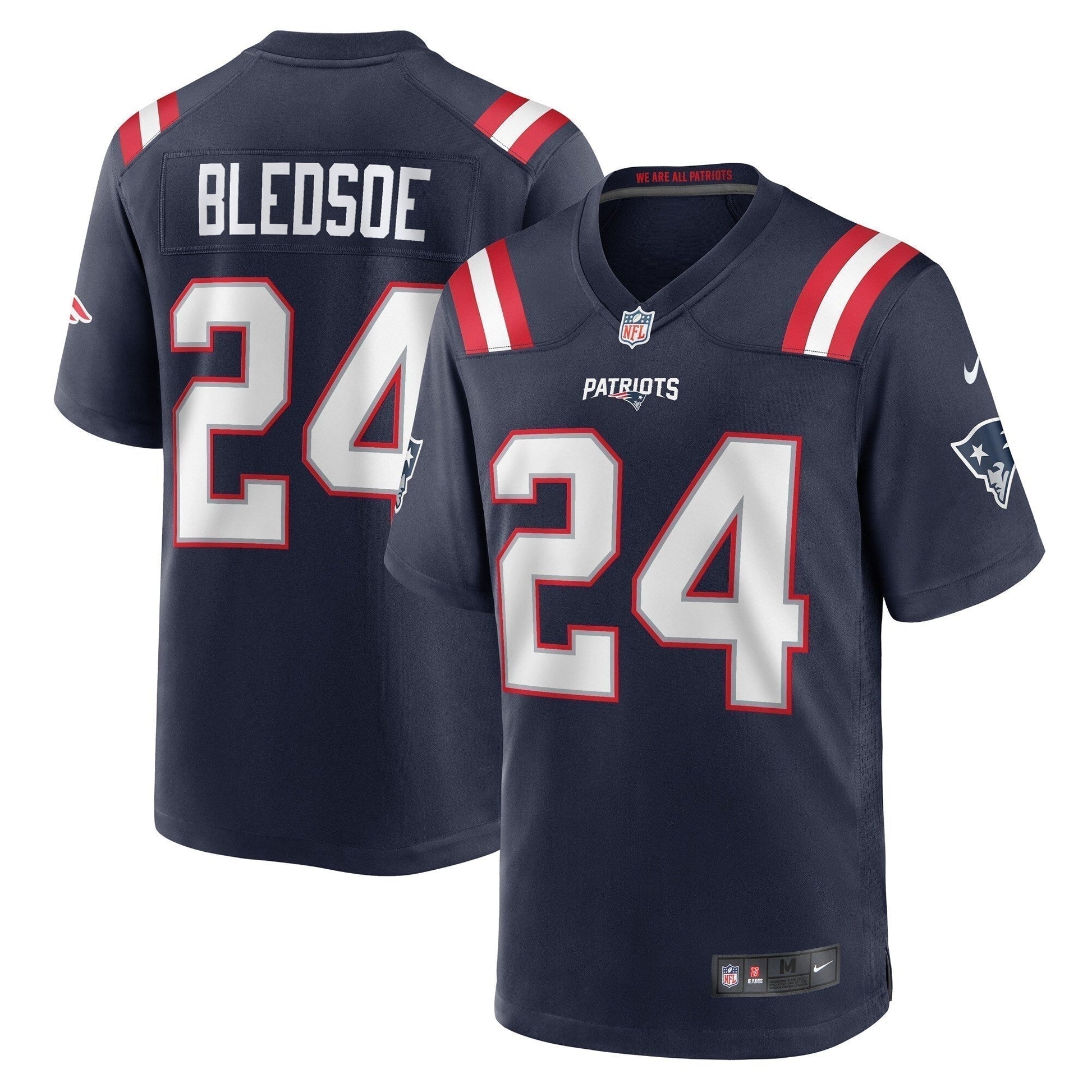 Joshuah Bledsoe New England Patriots Game Jersey - Navy football jersey product view 1