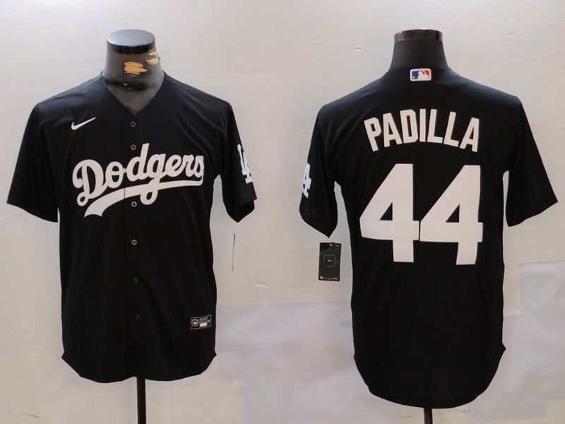 Men's Los Angeles Dodgers Vicente Padilla #44 Black Player Jersey baseball jersey product view 1