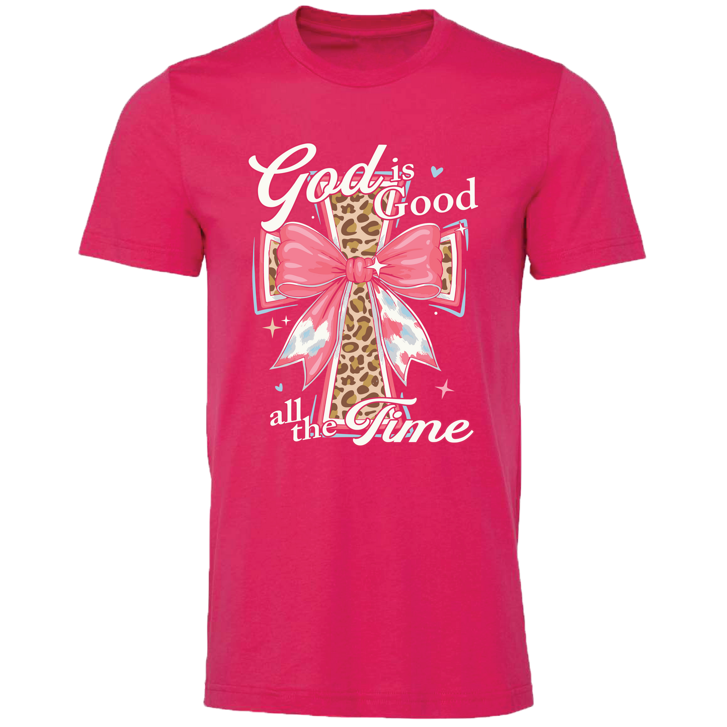 LM-202 God Is Good Cross - Fuchsia Unisex T-shirt, Sweatshirt, Hoodie, Long Sleeve Tee - T-Shirt, Sweatshirt, Hoodie