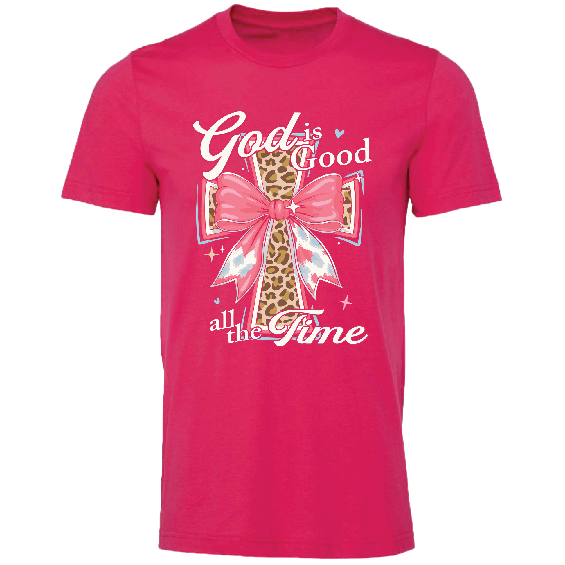 LM-202 God Is Good Cross - Fuchsia Unisex T-shirt, Sweatshirt, Hoodie, Long Sleeve Tee - T-Shirt, Sweatshirt, Hoodie