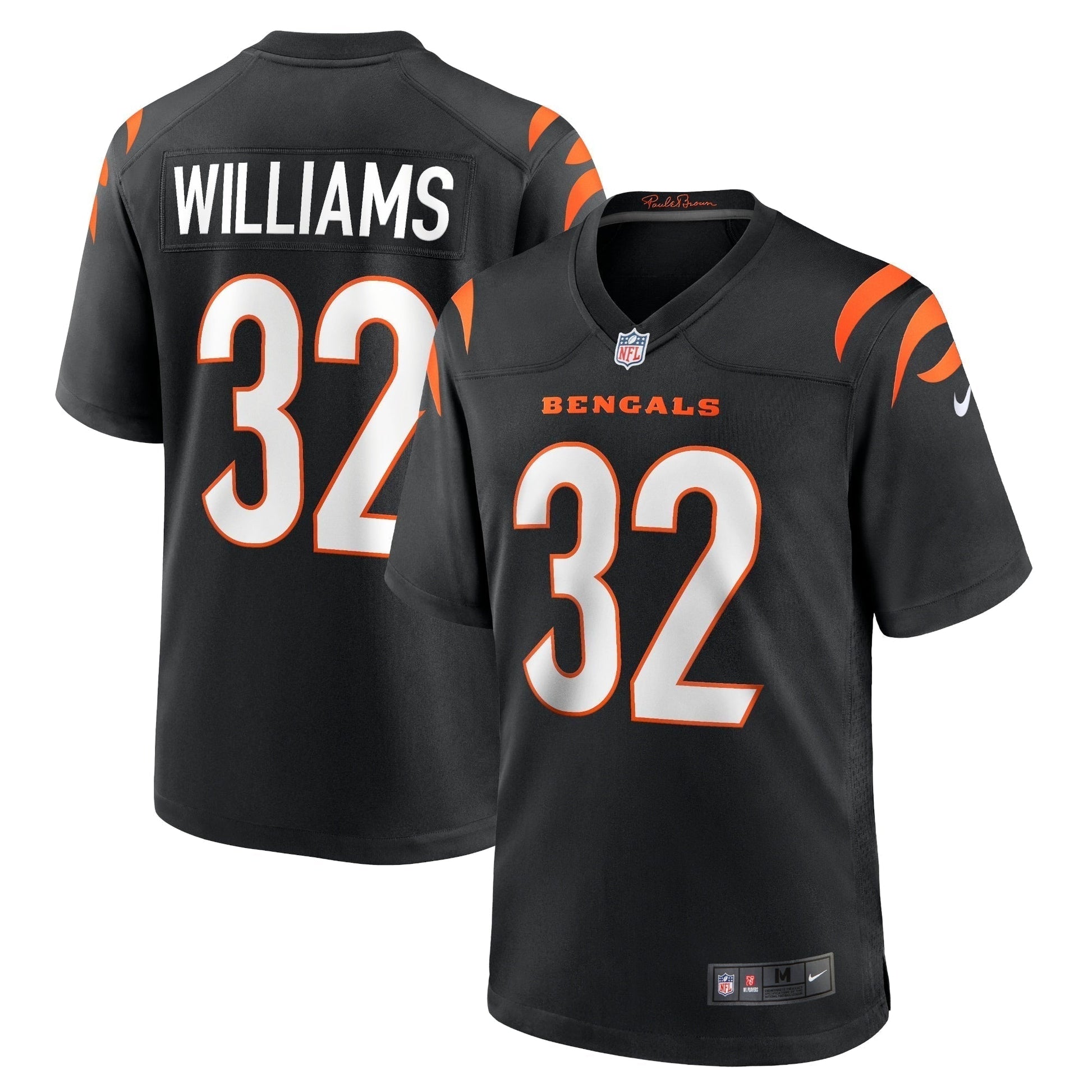 Trayveon Williams Cincinnati Bengals Game Jersey - Black football jersey product view 1