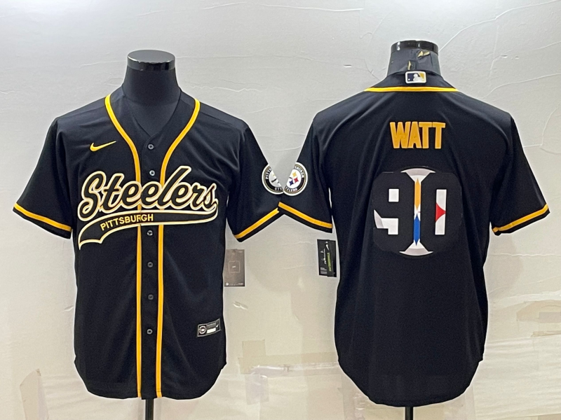 Men's Pittsburgh Steelers T.J. Watt Black Alternate Jersey Joint edition football jersey product view 1