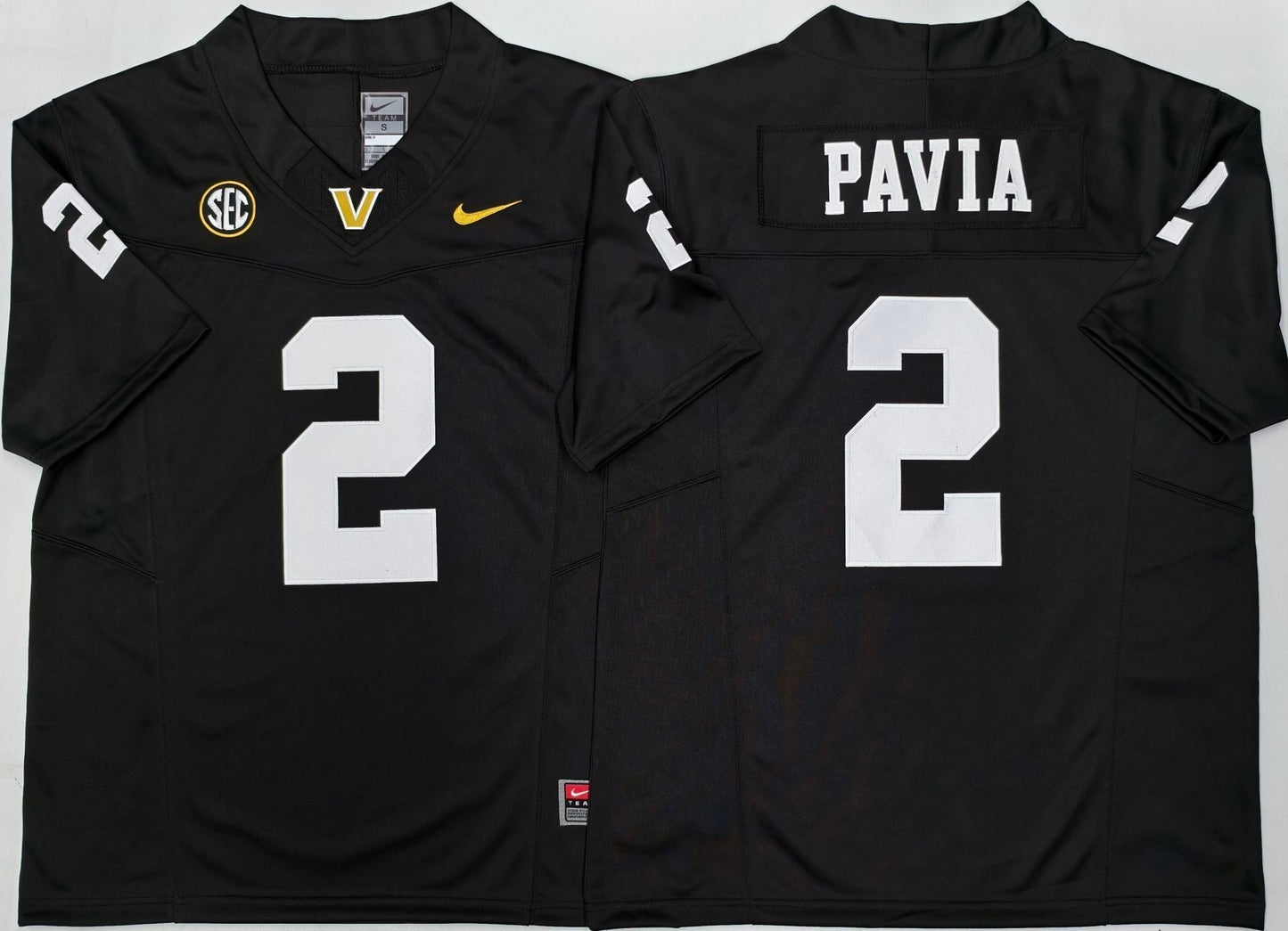 Men's Vanderbilt Commodores Diego Pavia #2 Black Player Game Jersey sports jersey product view 1