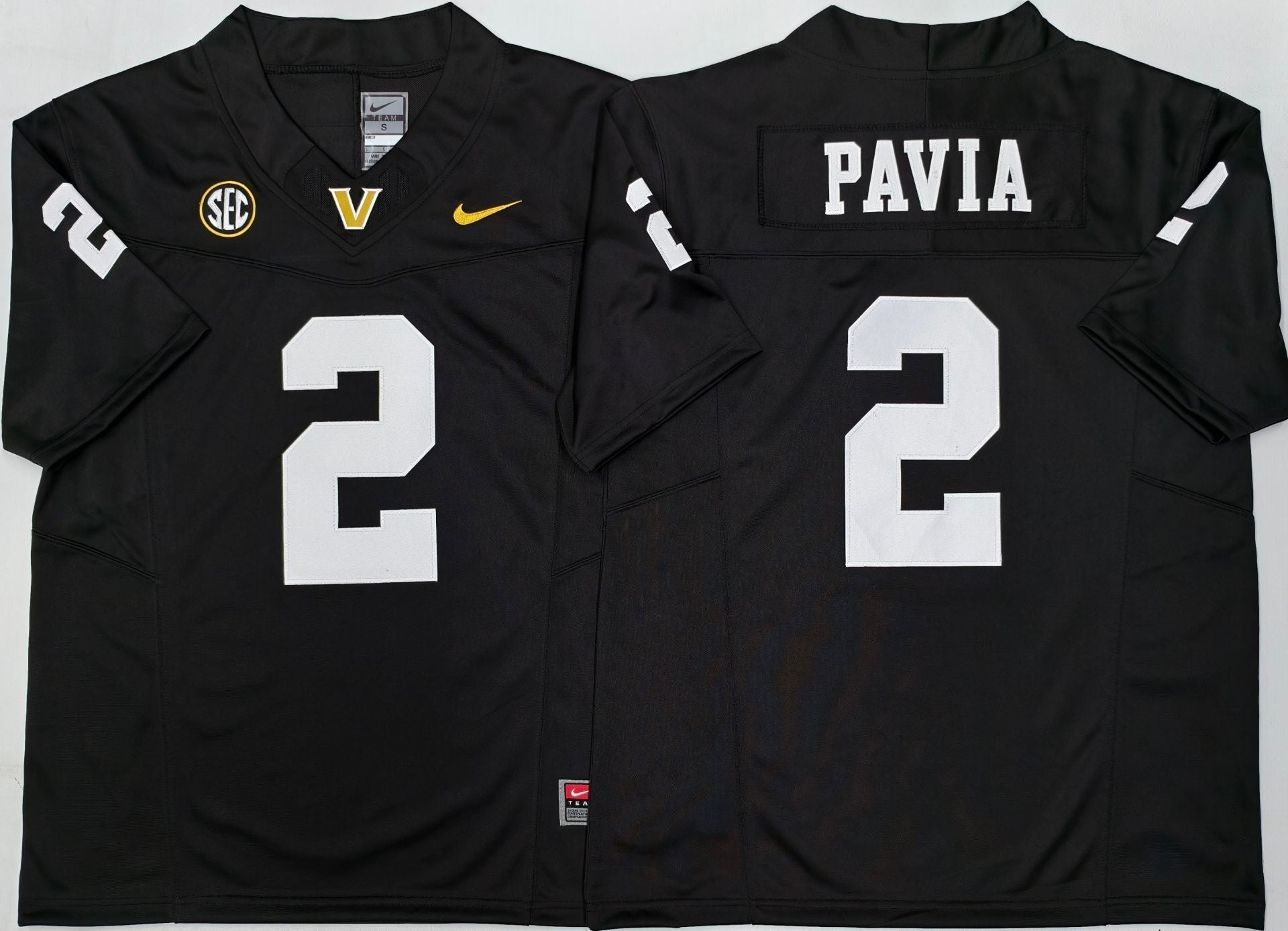 Men's Vanderbilt Commodores Diego Pavia #2 Black Player Game Jersey sports jersey product view 1