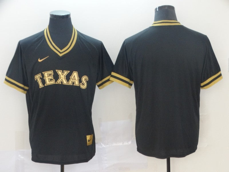 Men's Texas Rangers Black Replica Blank Jersey baseball jersey product view 1