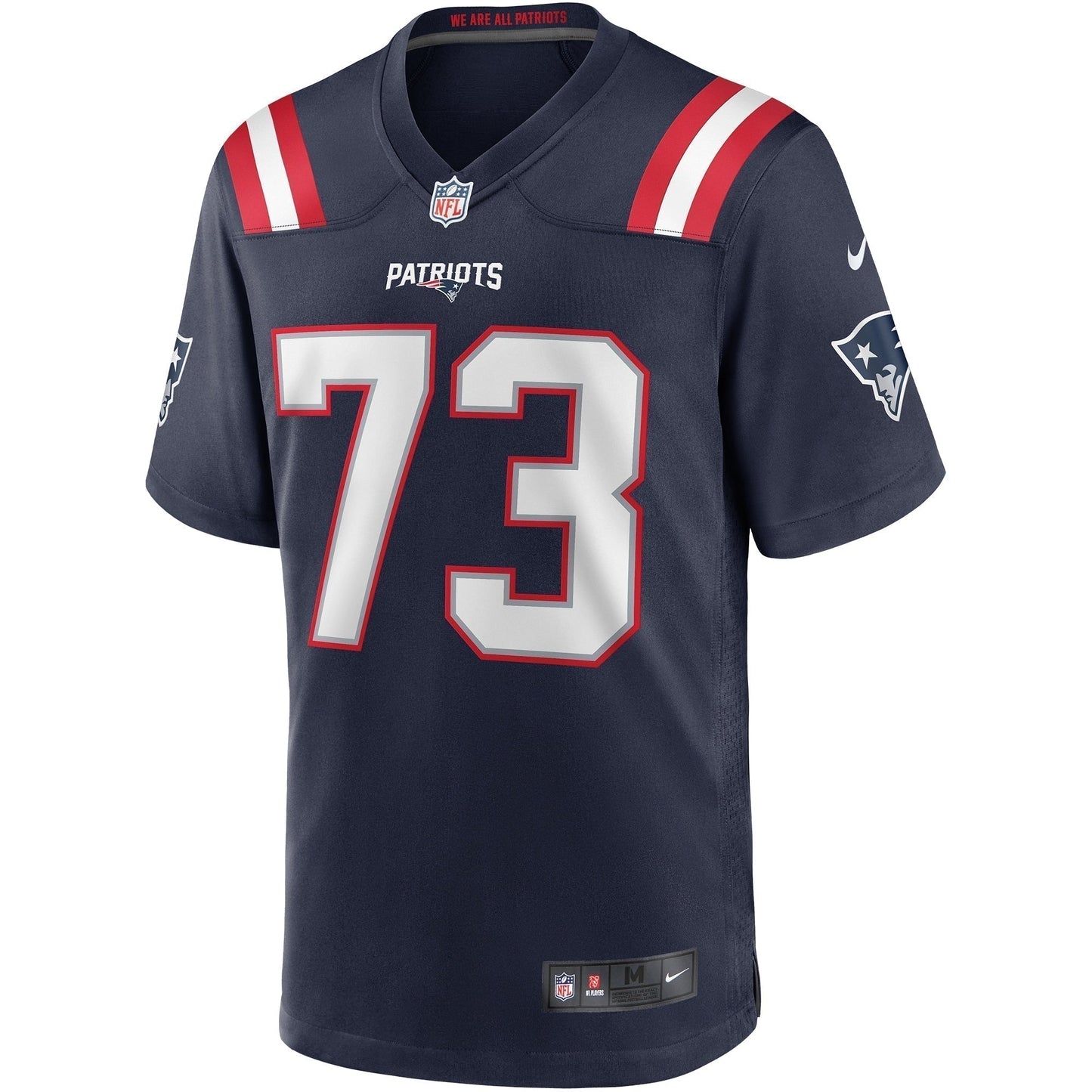 John Hannah New England Patriots Game Retired Jersey - Navy football jersey product view 2