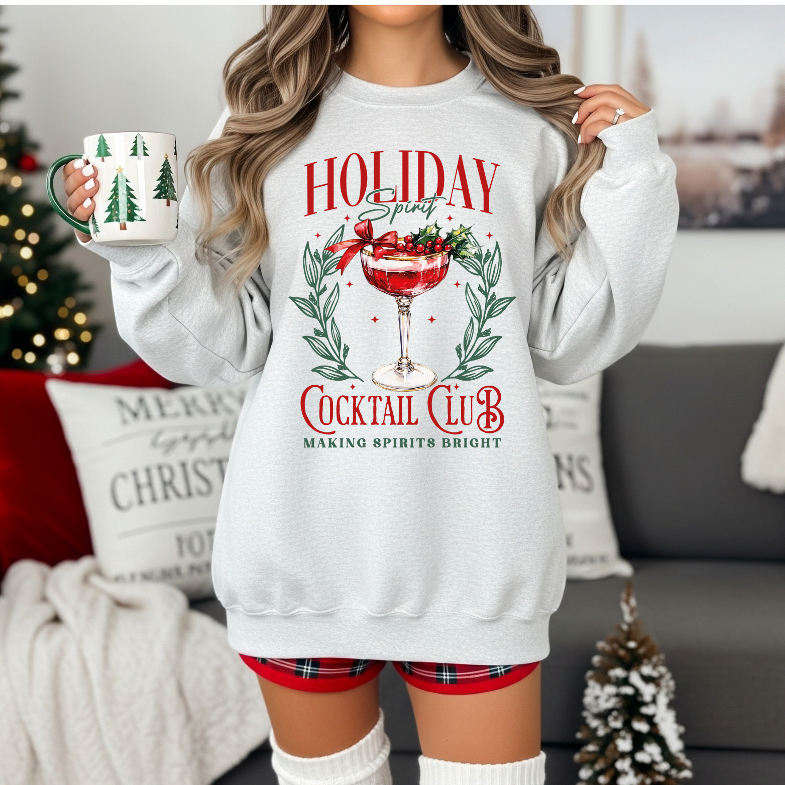 Holiday Cocktail Club Sweater Unisex T-shirt, Sweatshirt, Hoodie, Long Sleeve Tee - T-Shirt, Sweatshirt, Hoodie