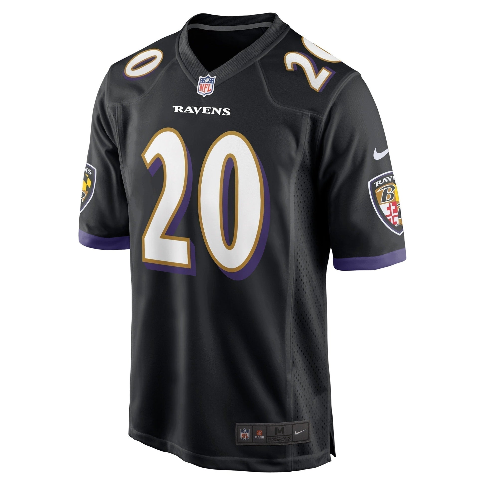 Ed Reed Baltimore Ravens Retired Jersey - Black football jersey product view 2