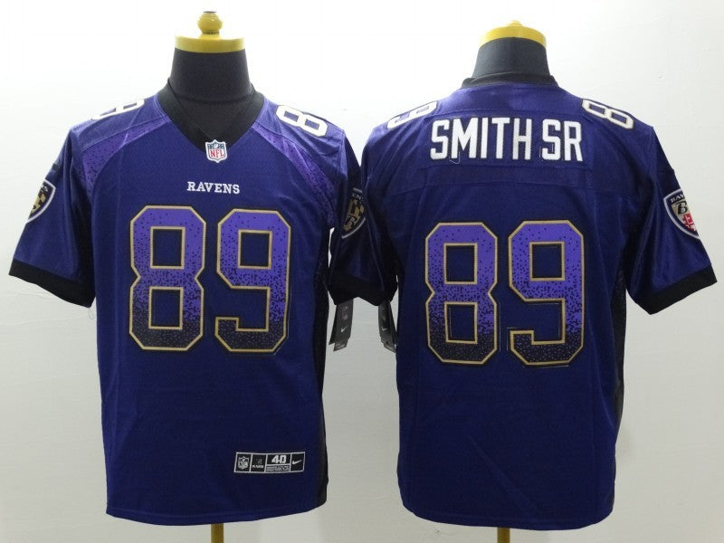 Men's Baltimore Ravens Steve Smith Sr #89 Purple Game Jersey1 football jersey product view 1