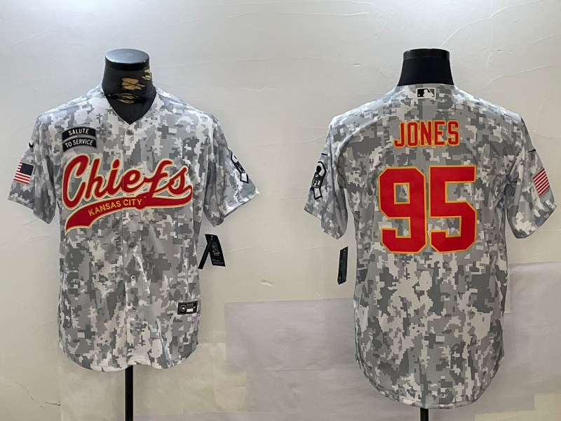 Men's Kansas City Chiefs Chris Jones #95 Arctic Camo 2024 Salute to Service Player Jersey1 football jersey product view 1