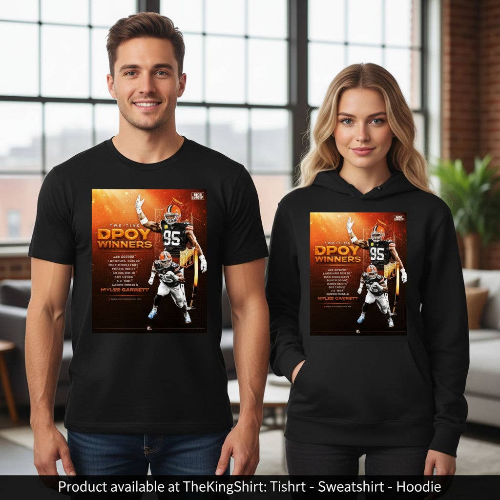 Myles Garrett Dpoy Tee Celebrate Browns Defensive Star Unisex T-shirt, Sweatshirt, Hoodie, Long Sleeve Tee - T-Shirt, Sweatshirt, Hoodie