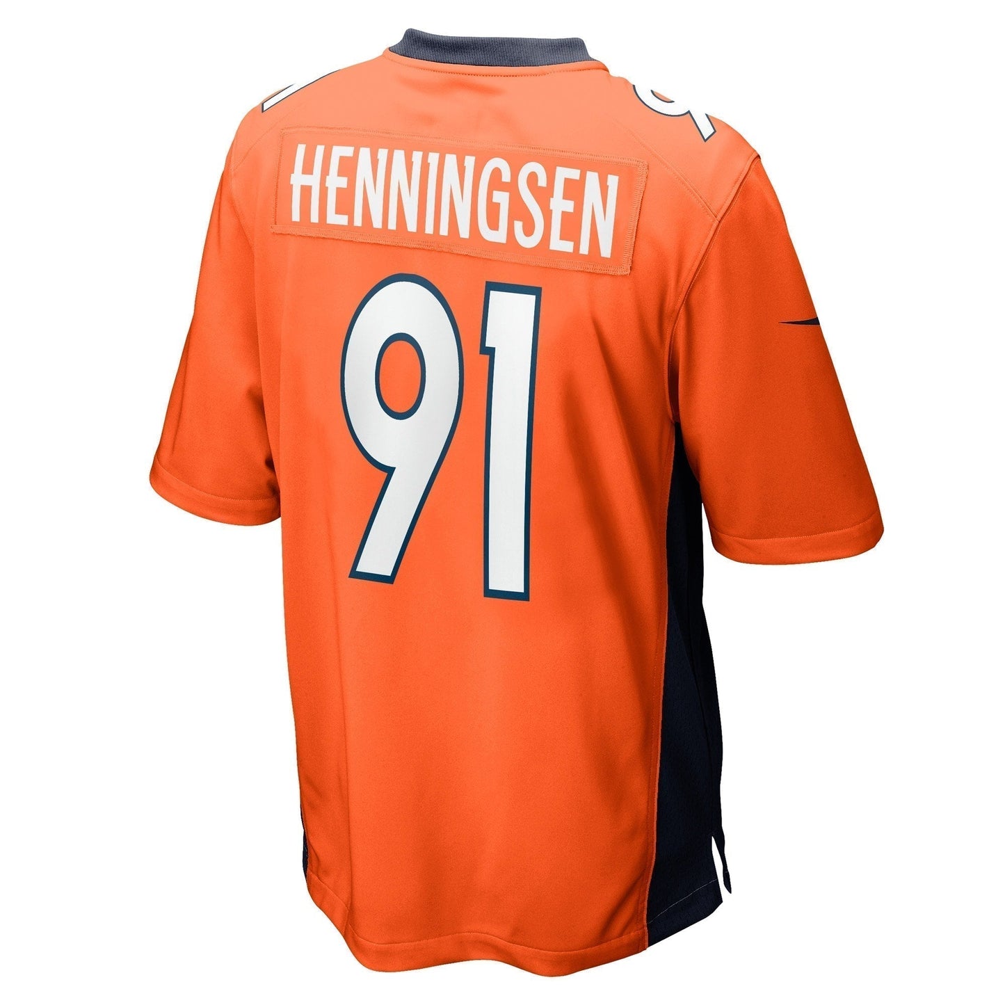 Matt Henningsen Denver Broncos Game Jersey - Orange football jersey product view 3