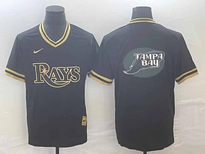 Men's Tampa Bay Rays Black Replica Team Jersey1 baseball jersey product view 1