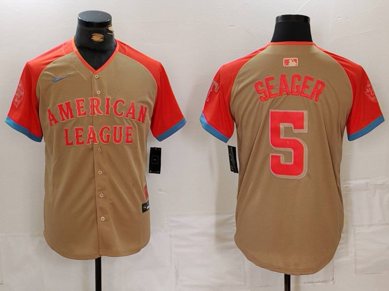 Men's American League Corey Seager Cream 2024 MLB All-Star Game Limited Player Jersey baseball jersey product view 1