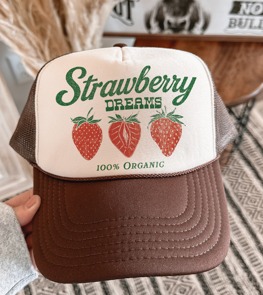 Strawberry Dreams - Trucker Cap Unisex T-shirt, Sweatshirt, Hoodie, Long Sleeve Tee - T-Shirt, Sweatshirt, Hoodie