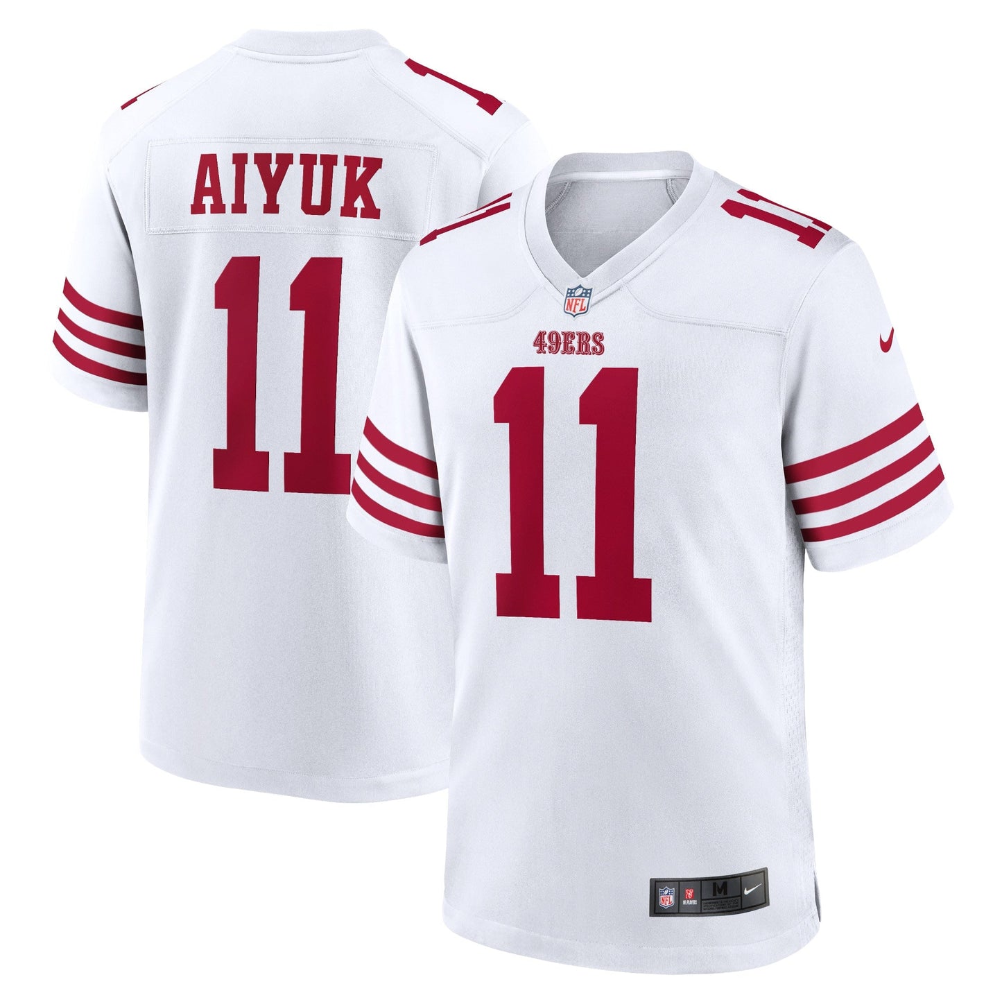 Brandon Aiyuk San Francisco 49ers Game Jersey - White football jersey product view 1