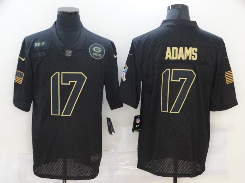 Men's Green Bay Packers Davante Adams #17 Black Game Player Jersey1 football jersey product view 1