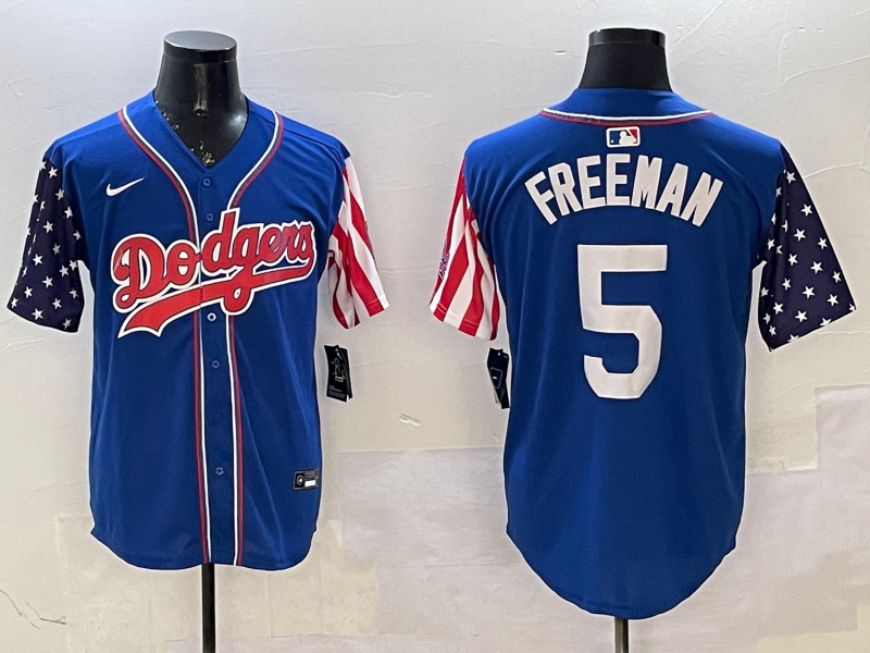 Men's Los Angeles Dodgers Freddie Freeman Royal Replica Player Jersey baseball jersey product view 1