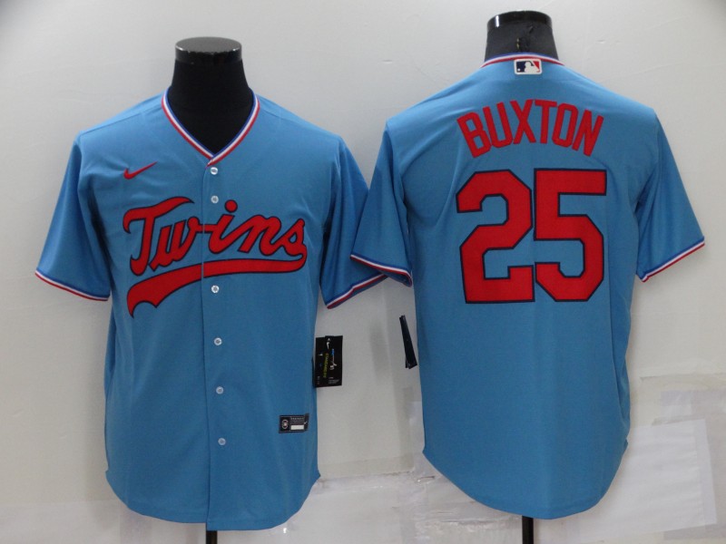 Men's Minnesota Twins Byron Buxton #25 Blue Replica Player Jersey baseball jersey product view 1