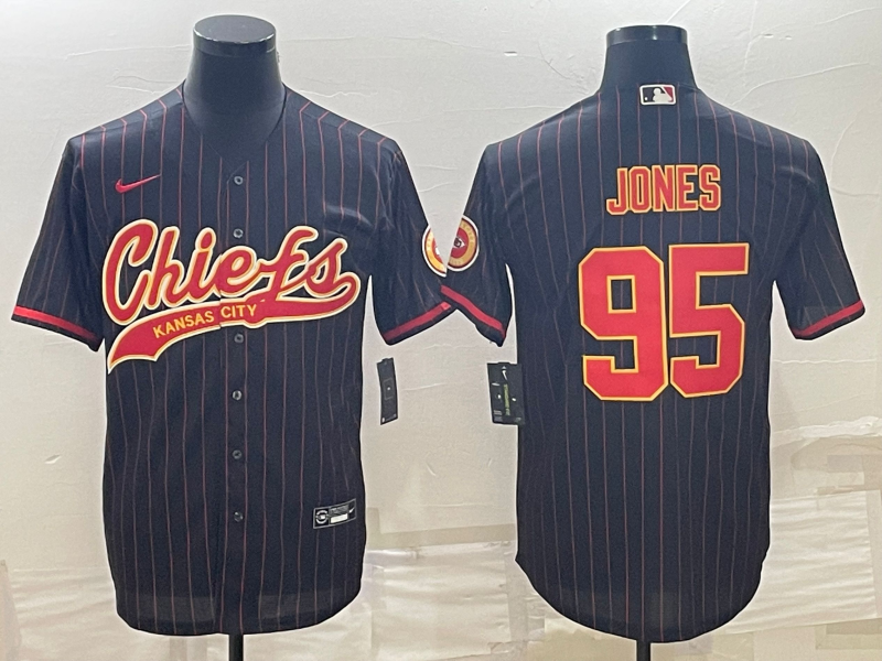 Men's Kansas City Chiefs Chris Jones Black Player Jersey Joint Edition football jersey product view 1