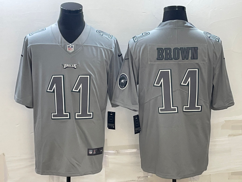 Men's Philadelphia Eagles A.J. Brown Gray Atmosphere Fashion Game Jersey football jersey product view 1