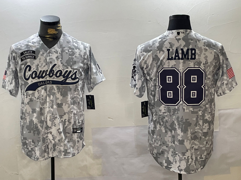 Men's Dallas Cowboys CeeDee Lamb Arctic Camo 2024 Salute to Service Player Jersey football jersey product view 1