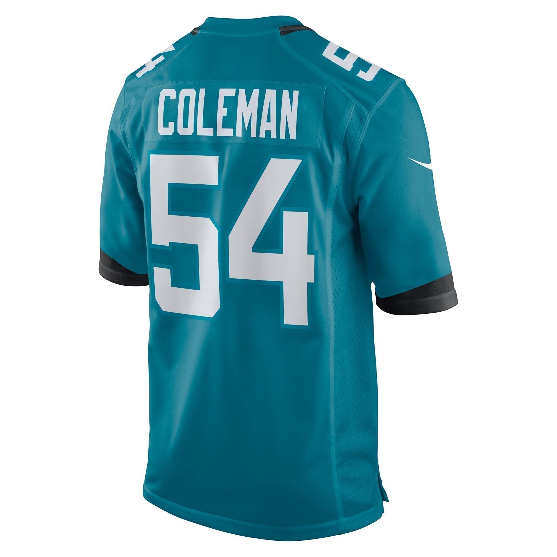 DJ Coleman Jacksonville Jaguars Game Jersey - Teal football jersey product view 3