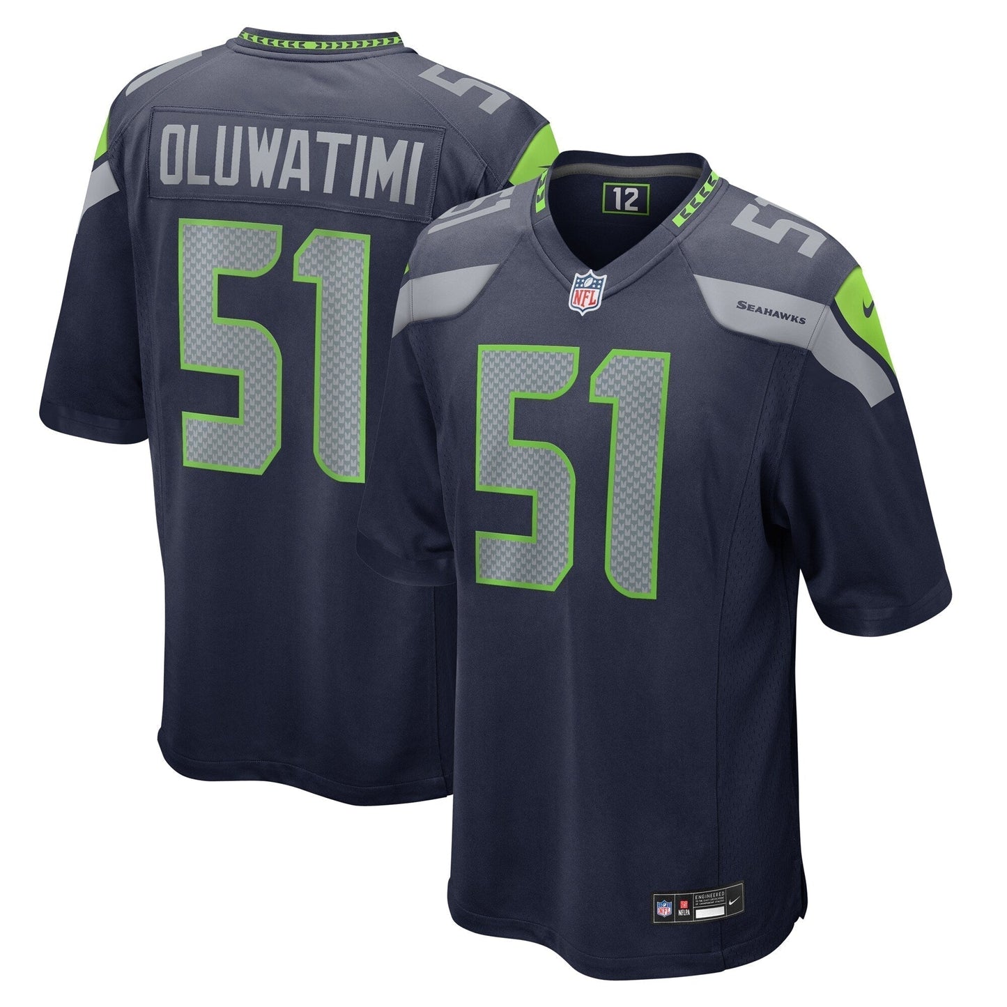 Olu Oluwatimi Seattle Seahawks Game Jersey - College Navy football jersey product view 1