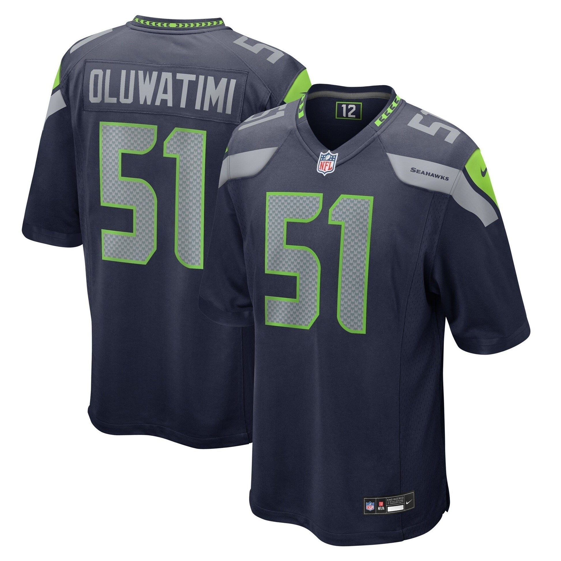 Olu Oluwatimi Seattle Seahawks Game Jersey - College Navy football jersey product view 1
