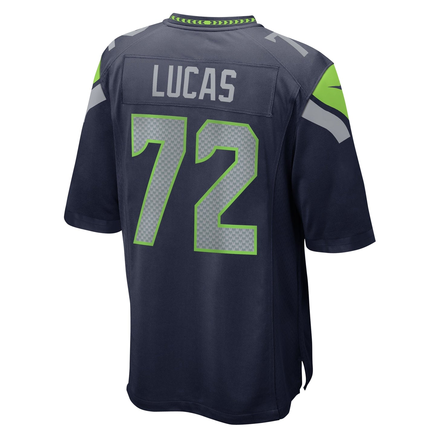 Abraham Lucas Seattle Seahawks Game Jersey - College Navy football jersey product view 3