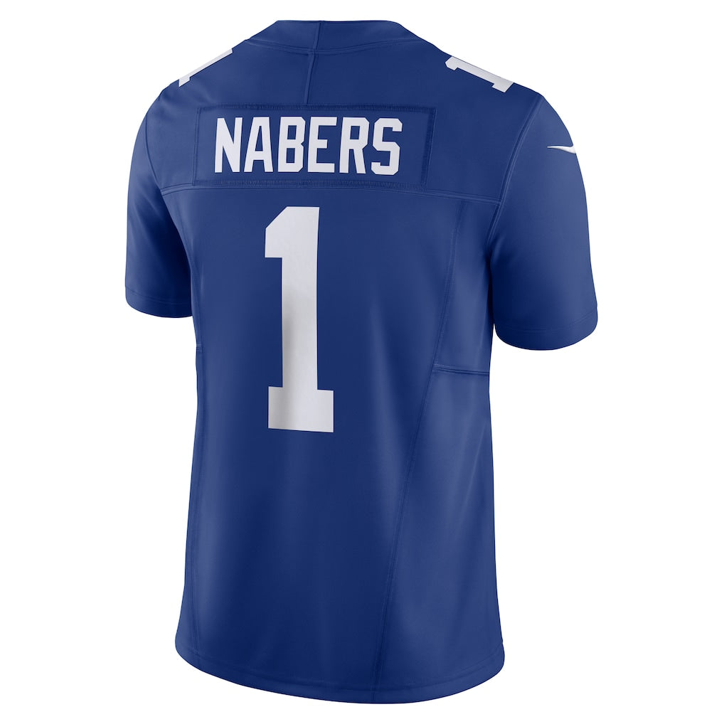 NY.Giants #1 Malik Nabers Royal Vapor F.U.S.E. Limited Jersey football jersey product view 1
