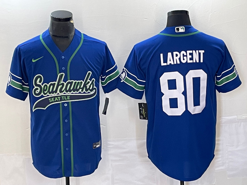 Men's Seattle Seahawks Steve Largent Royal Alternate Legend Player Jersey Joint Edition football jersey product view 1