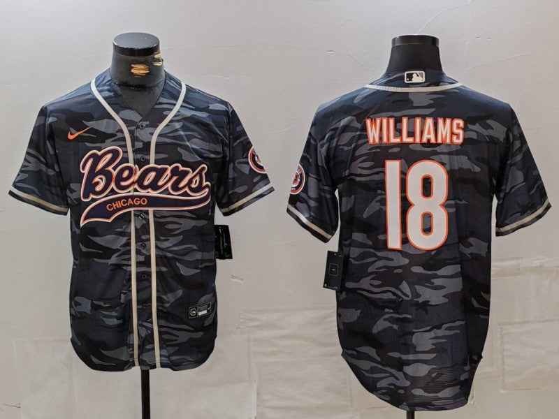 Men's Chicago Bears Caleb Williams Grey Camouflage Game Jersey football jersey product view 1