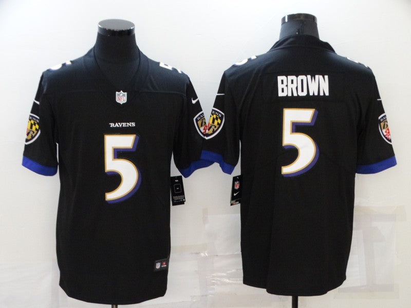 Men's Baltimore Ravens Marquise Brown #5 Black Game Jersey1 football jersey product view 1