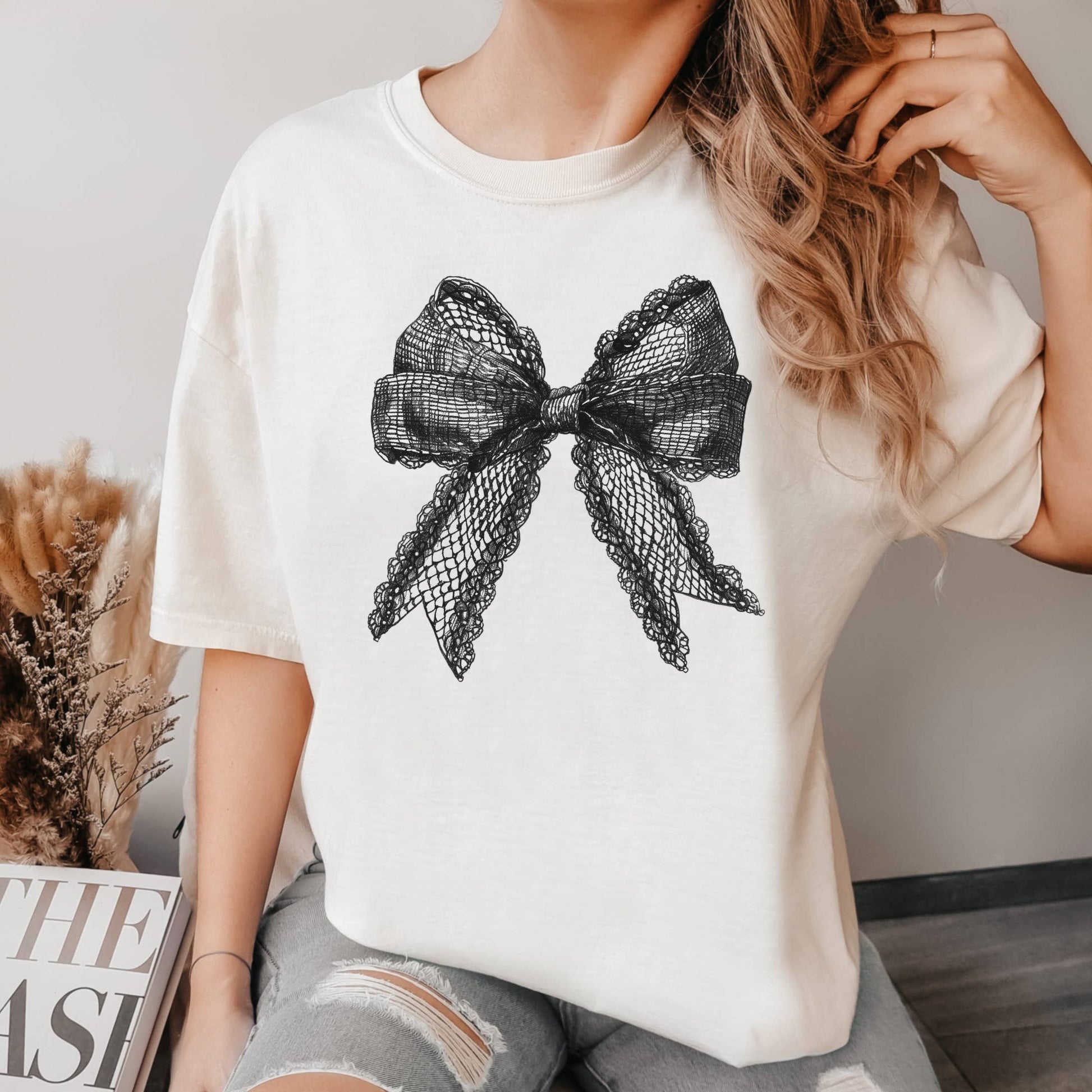 Lace Bow Tee | Everyday | Sizes S-2XL Unisex T-shirt, Sweatshirt, Hoodie, Long Sleeve Tee - T-Shirt, Sweatshirt, Hoodie