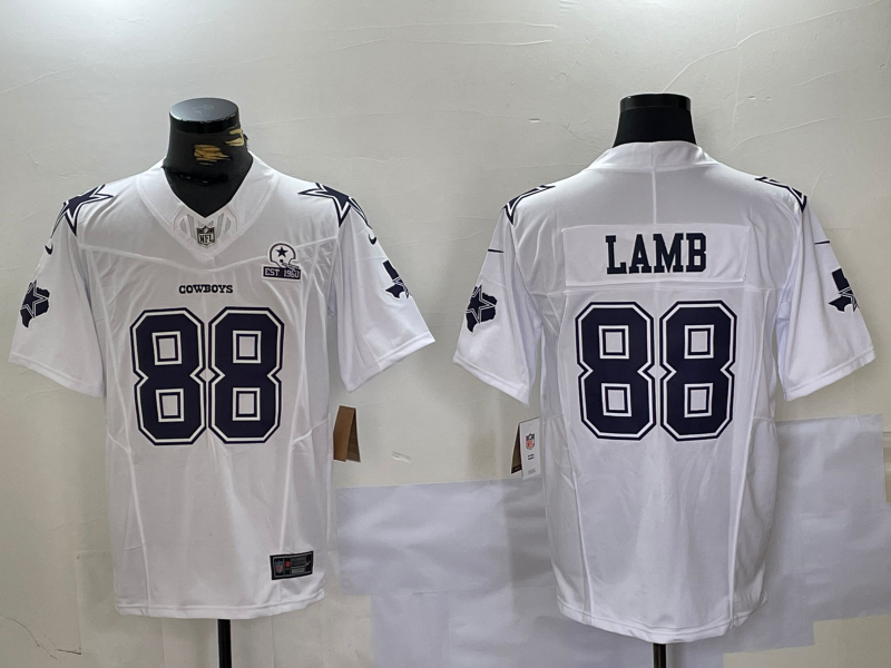 Men's Dallas Cowboys CeeDee Lamb White Fashion Game Jersey football jersey product view 1