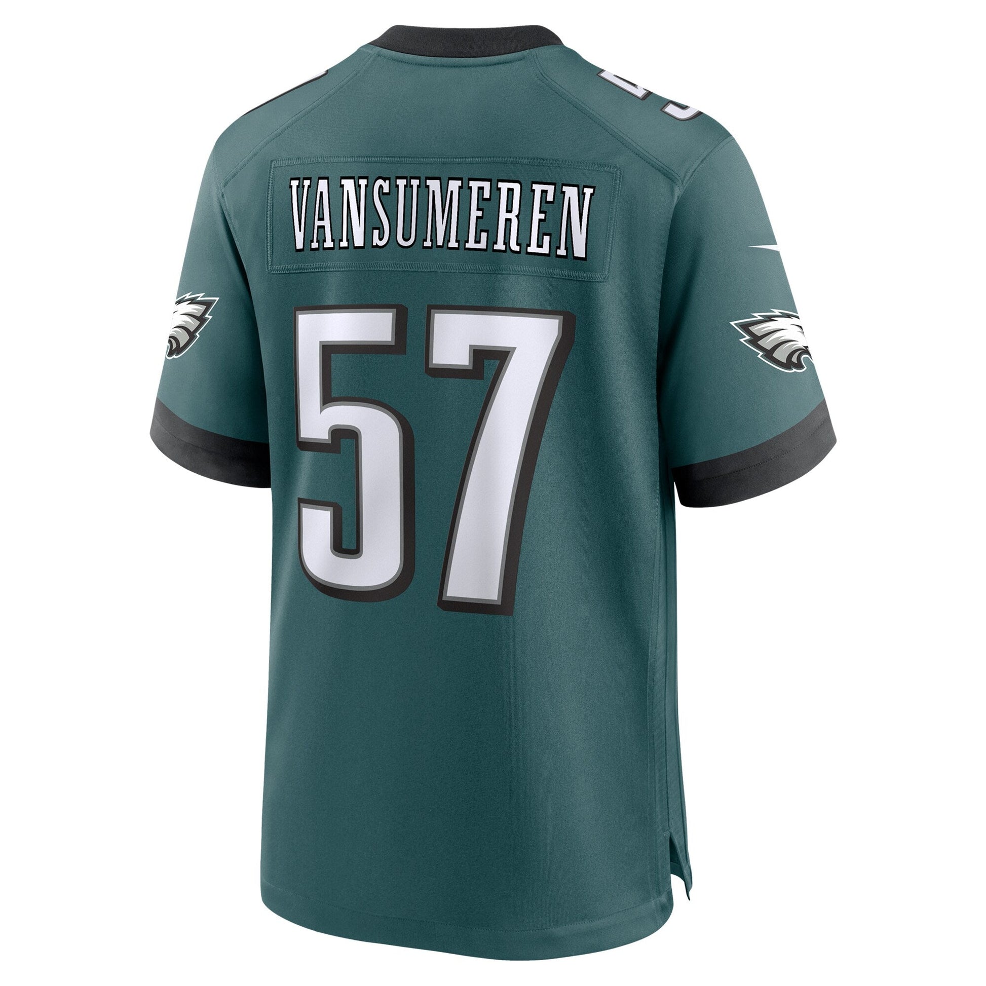 Ben VanSumeren Philadelphia Eagles Team Game Jersey - Midnight Green football jersey product view 3