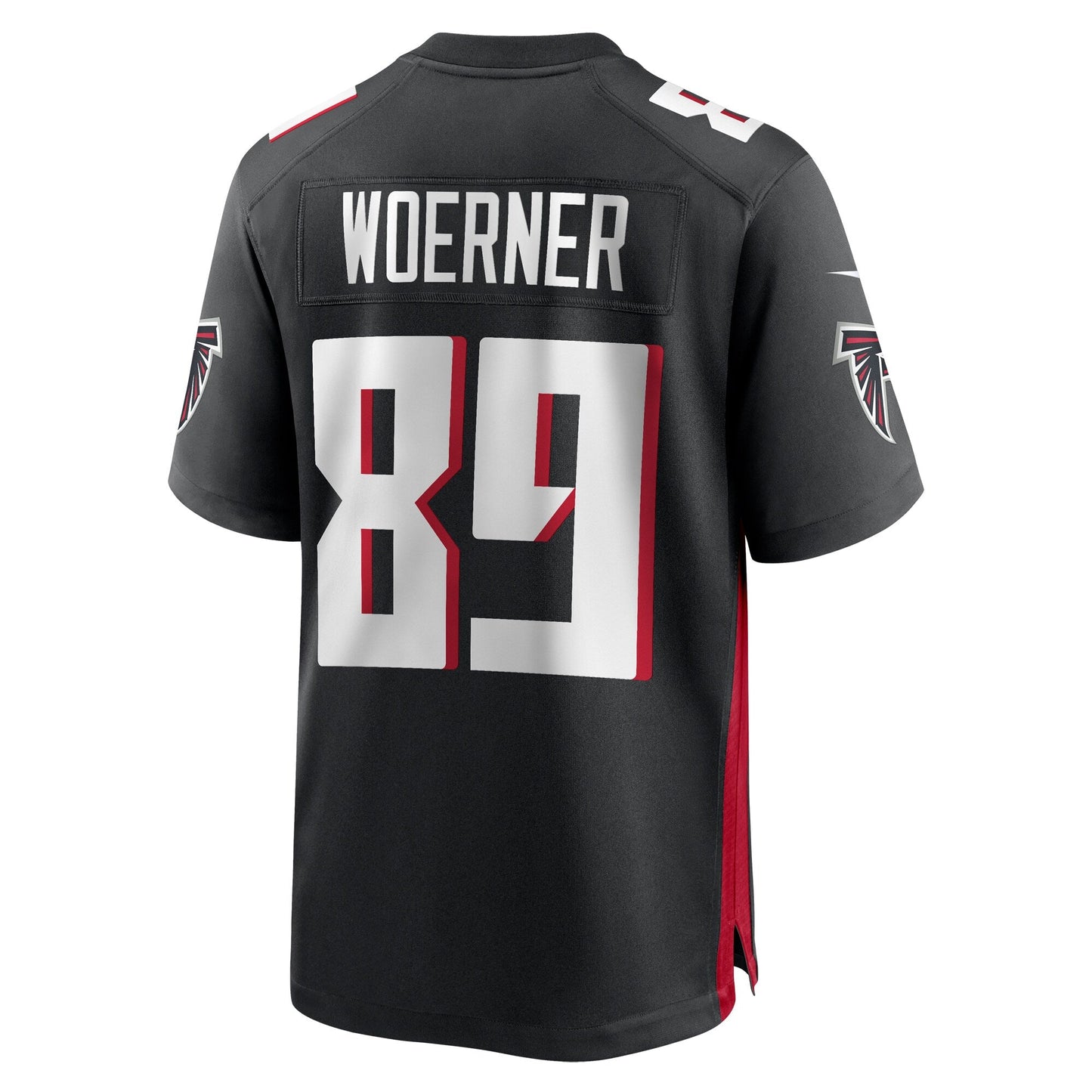 Charlie Woerner Atlanta Falcons Game Jersey - Black football jersey product view 3